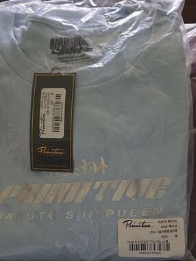 Primitive Naruto Shippuden Light Blue Graphic Tee - Men. NWT